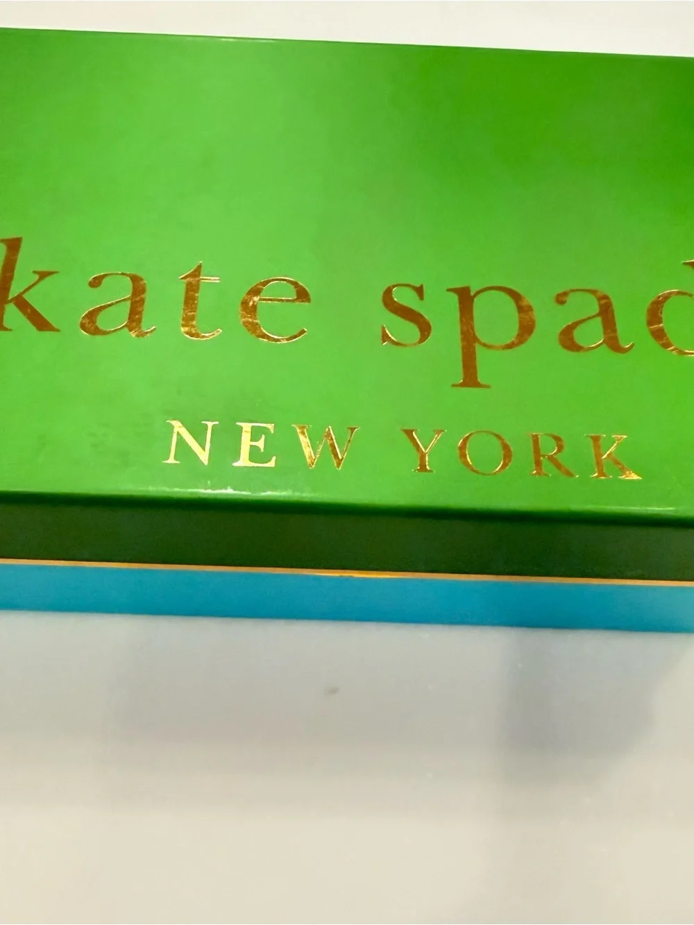 Kate Spade New York Nelly Flats Washed Denim Metallic Silver Sz 8.5 NIB